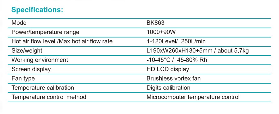 BK863-specs